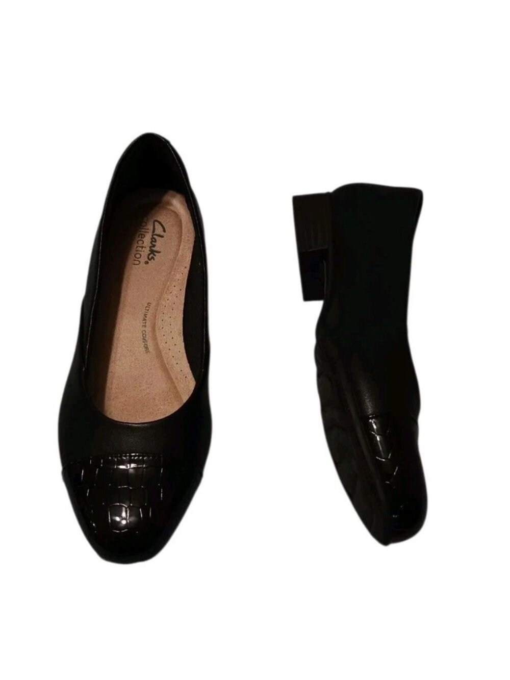 Clarks Juliet Rise Black Women's 6.5 Comfort Shoe Flats Office Professional